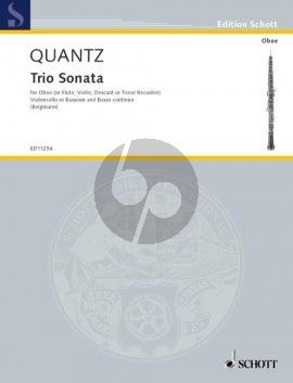 Quantz Triosonata G-major Oboe {Flute/Violin)-Cello (Bassoon) and Bc (Score/Parts) (Walter Bergmann)