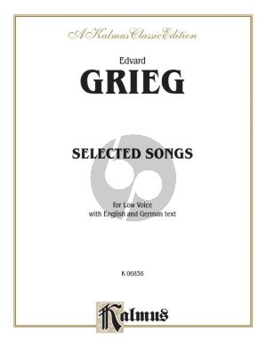 Grieg 36 Selected Songs for Low Voice and Piano