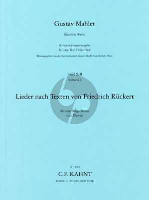 Mahler Lieder nach Texten von Ruckert (Kritische Gesamtausgabe)