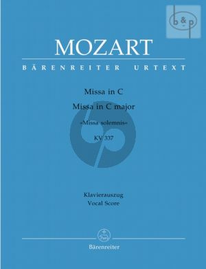 Missa Solemnis C-major KV 337 (Soli-Choir- Orch.) (Vocal Score)