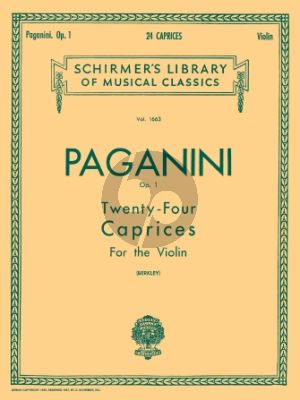 Paganini 24 Caprices Op. 1 Violin