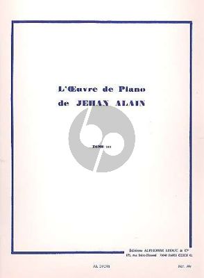 Alain L'Oeuvre de Piano Vol. 3