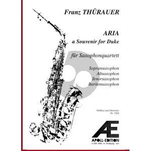 Thurauer Aria (A Souvenir for Duke) Saxophone Quartet (SATB) (Score/Parts)