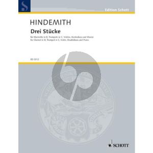 Hindemith 3 Stucke fur Klarinette, Trompete (C), Violine, Kontrabass und Klavier Stimmen
