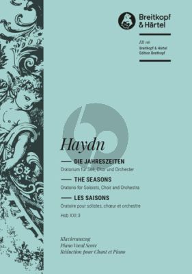 Haydn Die Jahreszeiten (Seasons) (Hob.XXI:3) (Soli-Choir-Orch.) (Vocal Score) (P.Klengel) (germ./engl./fr.) (Breitkopf)