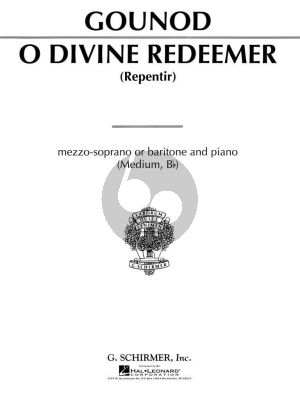 Gounod O Divine Redeemer Medium Voice in Bb and Piano