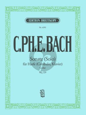 Bach Sonate G-dur WQ 139 Harfe (Hans J. Zingel)