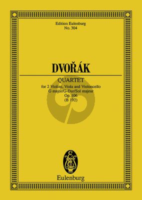 Dvorak Streichquartett G-dur Op.106 Studienpartitur