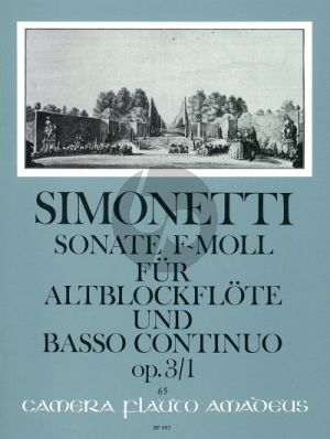 Simonetti Sonate f-moll Op.3 no.1 fur Altblockflote und Basso Continuo