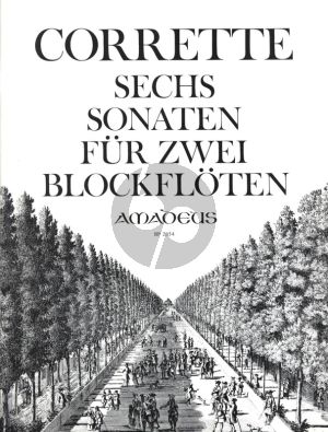 Corrette 6 Sonaten Op.2 fur 2 Altblocfloten (Spielpartitur) (edited by B.Pauler) (Amadeus)