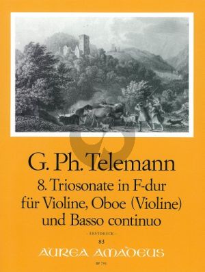 Telemann Triosonata No.8 F-major TWV 42:F12 fur Violine, Oboe [ Violone] und Bc (Herausgebers Yvonne Morgan und Willy Hess) (Aura Amadeus No.8)