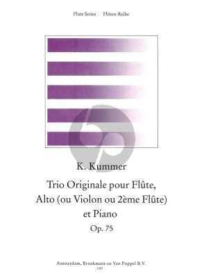 Trio Originale C-major Op.75 Flute-Viola [Violin/ 2nd Flute]-Piano (Score/Parts)