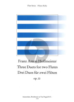 Hoffmeister 3 Duets Op.20 Vol.1 2 Flutes (edited by Frans Vester) (Grade 3) (Parts)