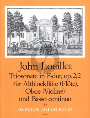 Loeillet Triosonate F-dur Op.2 No.2 fur Altblflockflote[Flote]- Oboe[Violine] und Bc Partitur und STimmen (Herausgegeben von Bernhard Pauler - Continuo Willy Hess)