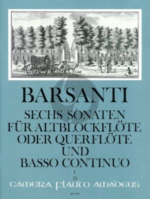 Barsanti 6 Sonaten Vol. 1 No. 1 - 3 Altblockflöte (Flöte)-Bc (Willy Hess)