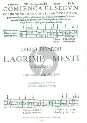 Pisador Lagrime Mesti (Villanesca) Voice-Guitar (Pieter v.d Staak)