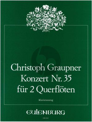 Graupner Konzert No. 35 e-moll 2 Flöten und Streichorchester (Klavierauszug) (Jurgen Braun)