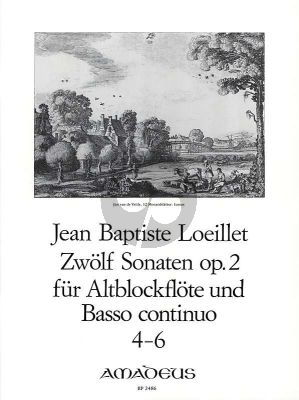 Loeillet 12 Sonaten Op.2 Vol.2 (No.4-6) Altblockflote un Basso Continuo [Klavier]