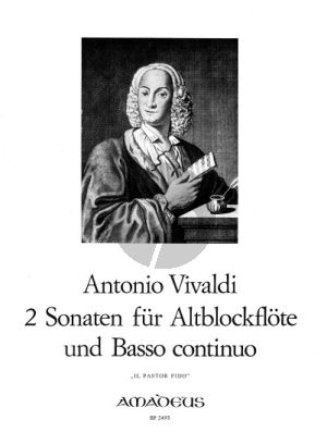 Vivaldi 2 Sonaten aus 'Il Pastor Fido' Op.13 No.2 und 6 Altblockflöte[Flöte/Violine/Oboe]-Bc (Continuo Aussetzung Willy Hess)