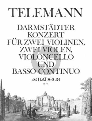 Telemann Darmstadter Konzert B-dur TWV 44:34 fur 2 Violine, 2 Violas, Violoncello und Bc Partitur und Stimmen (Continuo Willy Hess)