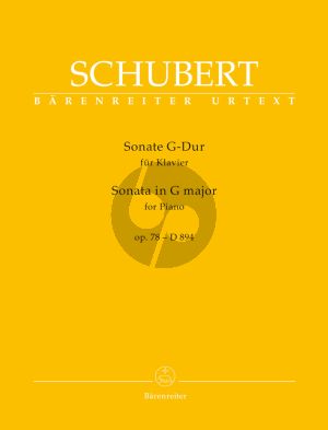 Schubert Sonate G-dur Op.78 D.894 Piano (edited by Walburga Litschauer) (Barenreiter-Urtext)