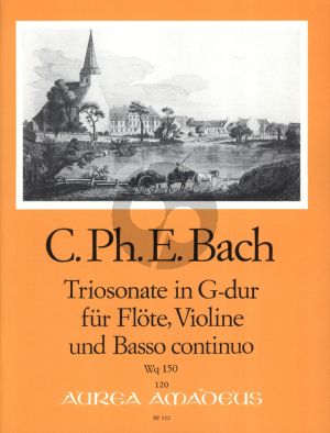 Bach Triosonate G-dur Wq 150 Flöte[Oboe/Violine]-Violine-Bc. (Part./Stimmen) (Manfredo Zimmermann) (Erstdruck)