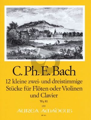 Bach 12 kleine zwei und dreistimmige Stücke Wq 81 Flöten[Violinen]-Bc (Part./Stimmen) (Manfredo Zimmermann)