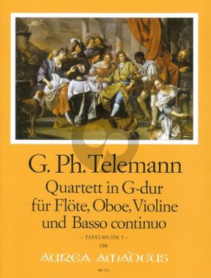 Telemann Quartett G-dur TWV 43:G2 (Tafelmusik I) Flote-Oboe-Violine-Bc (Part./Stimmen) (Bernhard Pauler und Christine Gevert)