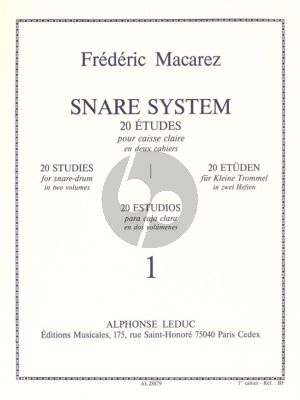 Macarez Snare System Vol.1 20 Etudes Snare Drum