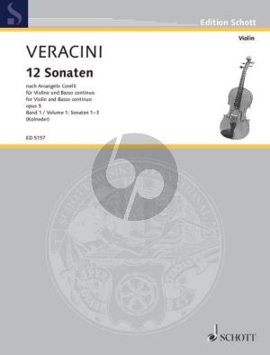 Veracini 12 Sonaten nach Op. 5 von Corelli Vol. 1 No. 1 - 3 Violine-Kla (Walter Kolneder)