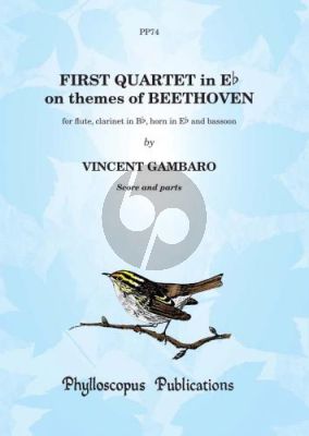 Gambaro Quartet No.1 on themes of Beethoven Flute-Clar.in Bb-Horn-Bassoon (Score/Parts) (Nex)