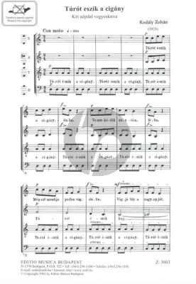 Kodaly Turot Eszik a Cigany - See the Gipsy SATB