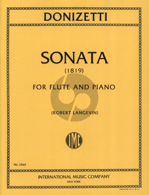 Donizetti Sonata (1819) Flute and Piano (Edited by Robert Langevin)