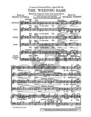 Tippett The Weeping Babe Soprano solo with SSATB