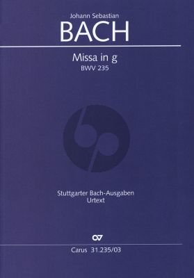 Bach Luterische Messe G-moll BWV 235 Kyrie-Gloria Messe ATB Solo, SATB Chor und Orchester Klavierauszug
