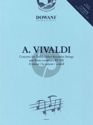 Vivaldi Concerto a-minor RV 108 Treble Recorder-Strings-Bc