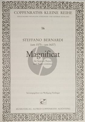 Bernardi Magnificat Soprano or Tenor Voice and Bc (Edited by Wolfgang Fürlinger)