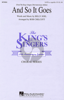 Joel And So It Goes SATB (Chilcott) (KIng's Singers)