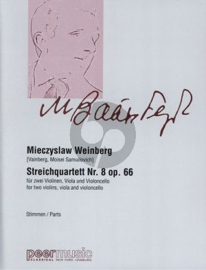 Weinberg String Quartet No.8 Op.66 2 Violins, Viola and Violoncello Set of Parts