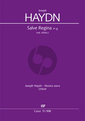 Haydn Salve Regina g-moll Hob.XXIIIb:2 Partitur (SATB Soli oder Chor, 2 Vl, Va, Orgel obl, Bc) (Armin Kircher)