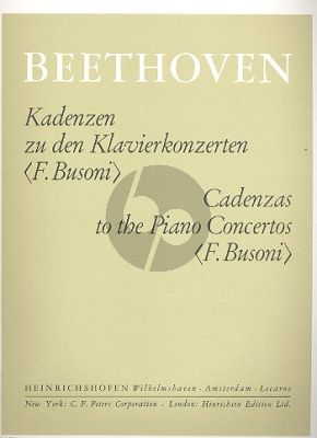Cadenzas to Beethoven's Piano Concertos