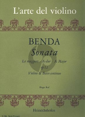 Benda Sonata A-major Op.1 No.2 for Violin and Piano (Hugo Ruf)