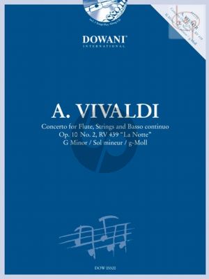 Vivaldi Concerto g-minor RV 439 (Op.10 No.2) "La Notte" (Flute-Str.-Bc) (piano red.) (Bk-Cd)