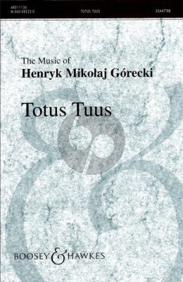 Gorecki  Totus Tuus Op.60 SSAATTBB (Words Maria Boguslawska)