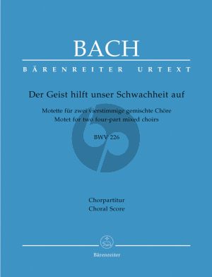 Bach Geist hilft unsere Schwachheit auf (BWV 226) (SATB-SATB) (Choralscore)