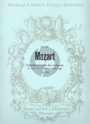 Mozart Vesperae solennes de Confessore KV 339 (Soli-Choir-Orch.-Organ) Full Score (edited by Ulrich Haverkampf) (Breitkopf)