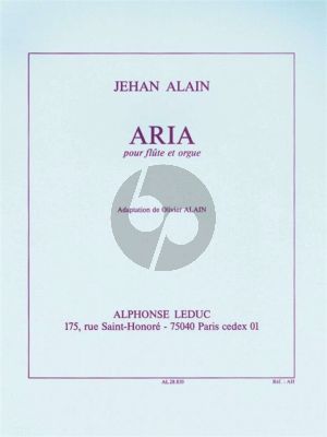 Alain Aria pour Flute et Orgue