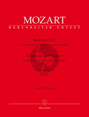 Mozart Concerto No. 7 F-major KV 242 "Lodron Concerto" for Three or Two Pianos and Orchestra (Full Score) (Marius Flothuis)