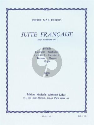 Dubois Suite Francaise pour Saxophone seule