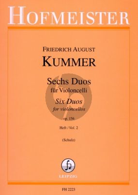 Kummer 6 Duos Op.156 Vol.2 2 Violoncellos (Schulz)